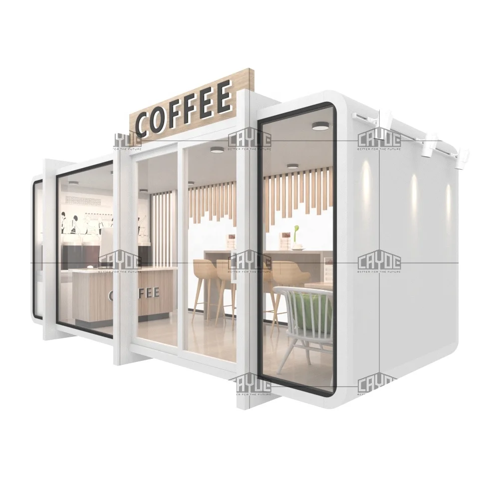 Food Kiosk Shops Outdoor Design Factory Manufactured Modern Coffee Shop 20FT Module House Shop Booth Bar For Sale