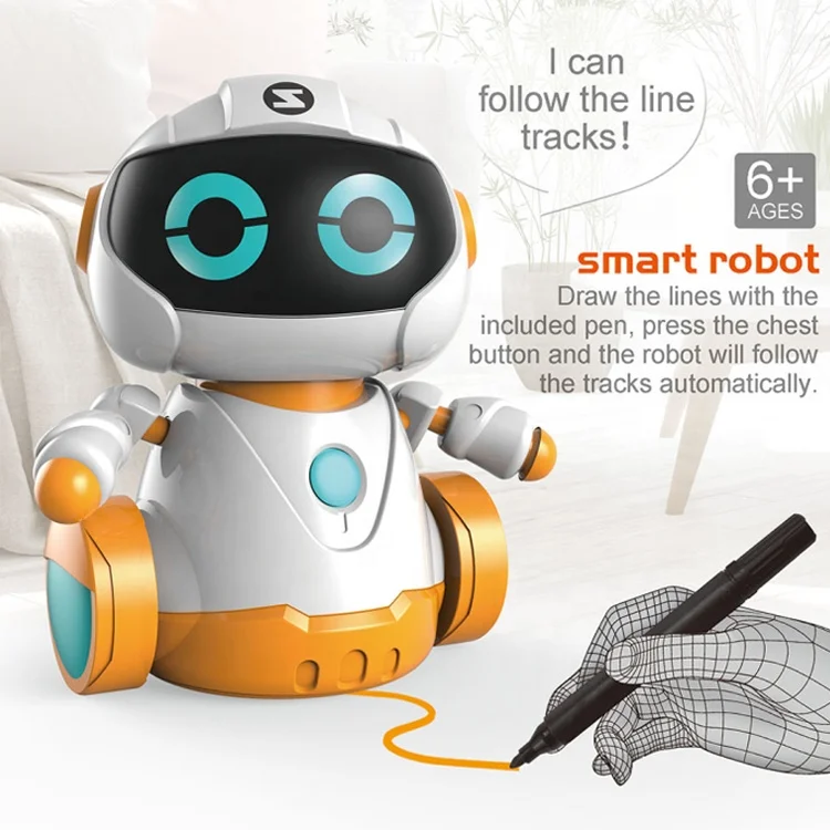 
Set of 2 Novelty Magic Toy Drawing Line Tracking Follower Inductive Sensor Electronic STEM Educational Kids Robot 