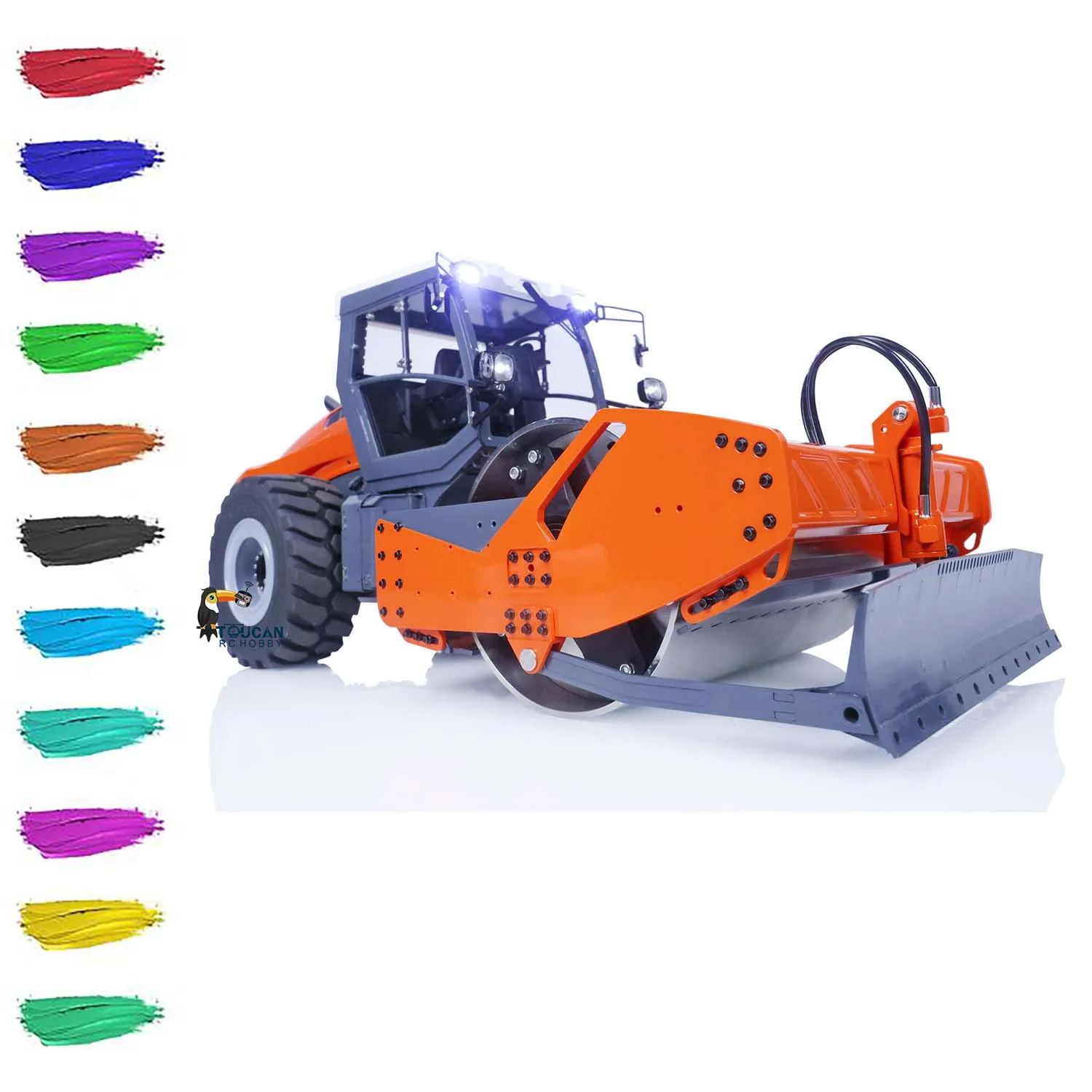 1/14 Metal RC Hydraulic Road Roller LESU Aoue-H13i Radio Control Construction Truck Assembled Painted Model Toy THZH1563