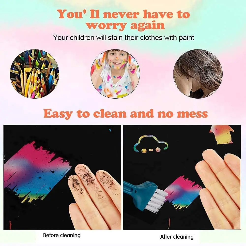 Custom Scratch Art Paper for Kids Creative Scratch Painting Art Paper DIY Magic Color Rainbow Scratch Book for Kids