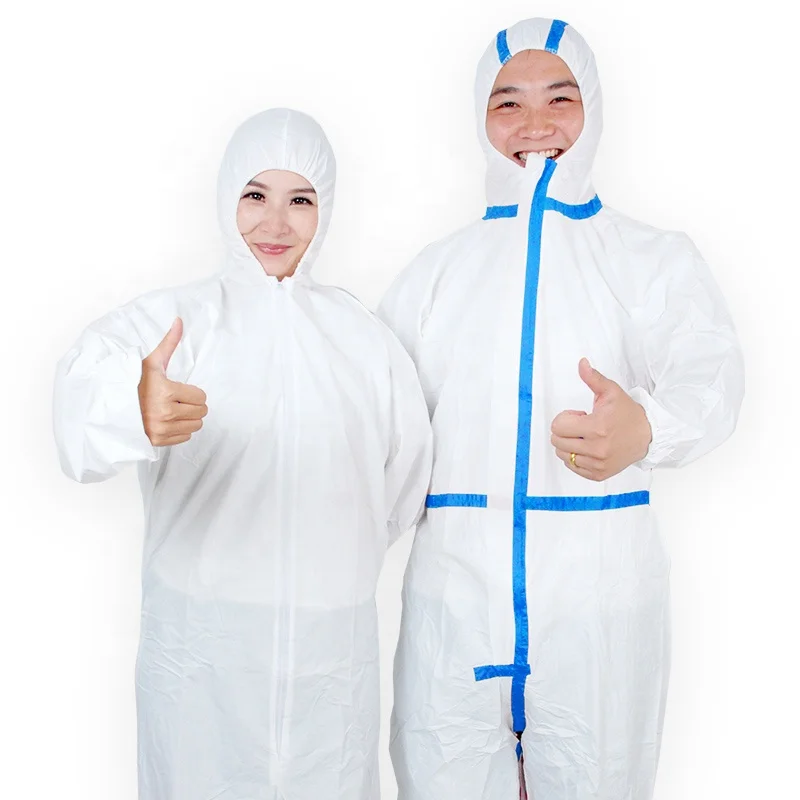 Safety Polyethylene Disposable Microporous Protective  full protective clothing overall suit