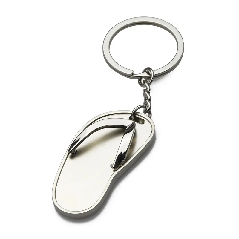 slippers key chain creative beach travel gift  key pendant gift metal zinc alloy keyring bag charm key holder