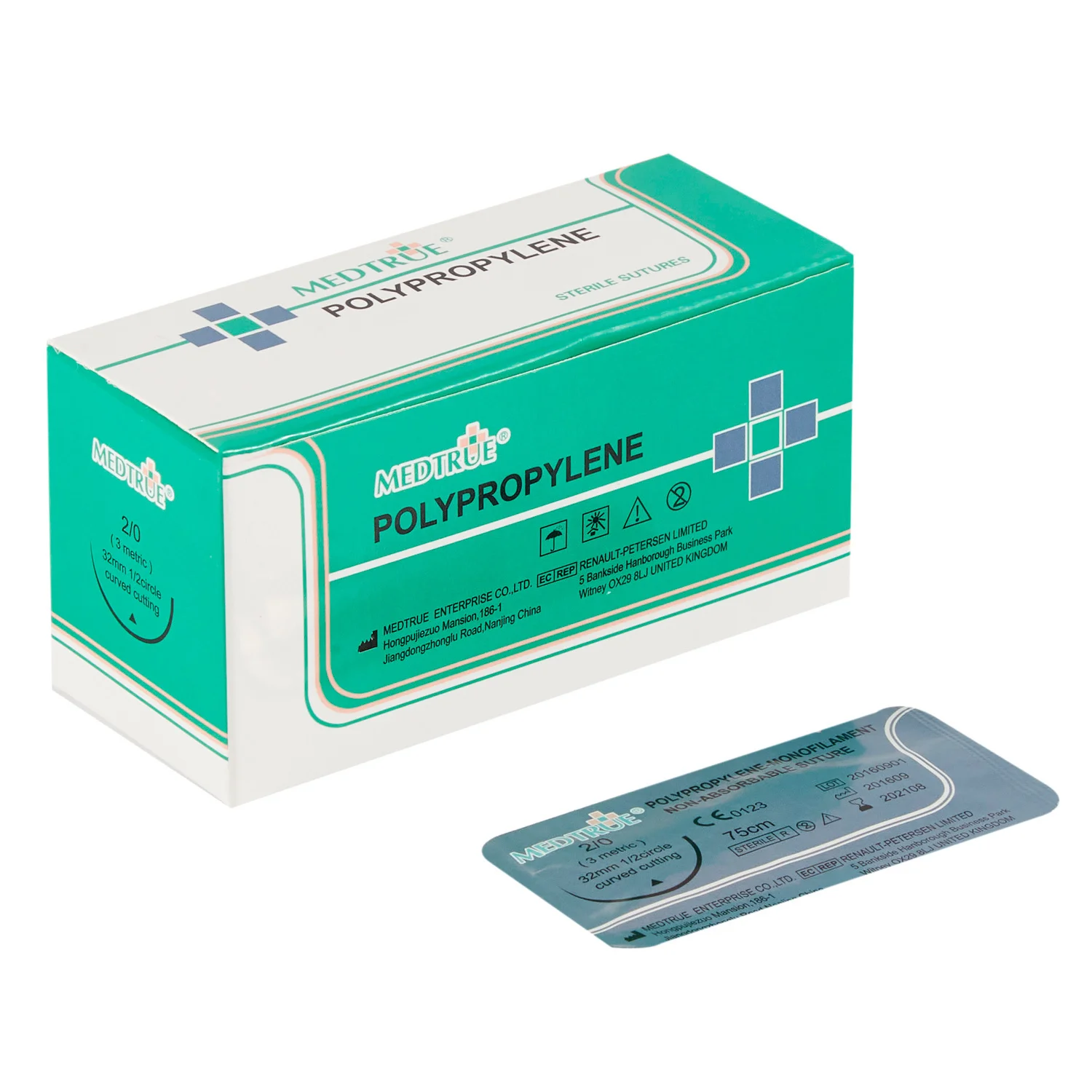 OEM brand medical polypropylene monofilament surgical suture thread with needle