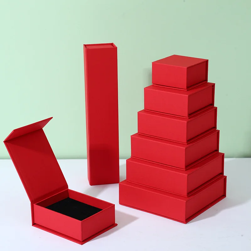 Custom magnetic packaging box necklace bracelet jewelry box  Ring stud earrings storage box