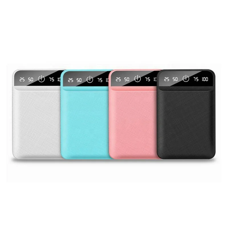 Portable LED Screen Mirror Face USB Fast Charge Power Bank Wallet Mini Pocket 10000mAh Battery Power Bank For Cell Phones