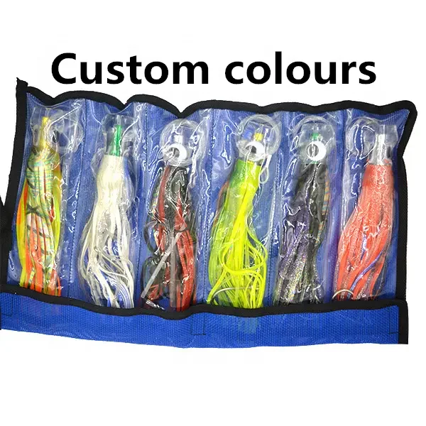 Fishing Trolling Lure (6 Inch/9 Inch) 6pcs Package Fishing Trolling Lure Marlin Tuna Mahi Wahoo Offshore Big Game Trolling Lures