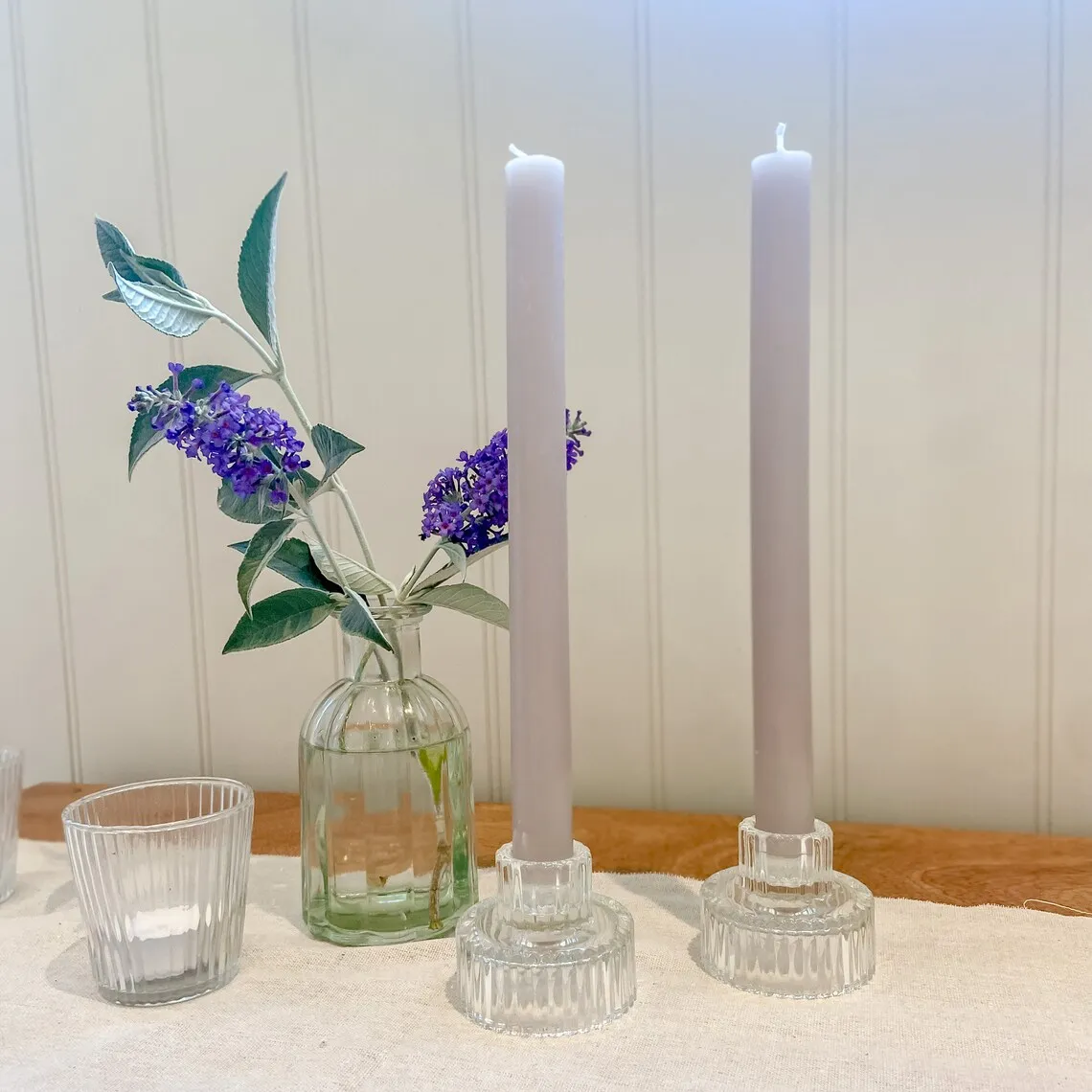 EIPP Set Of 3 Clear Glass Taper Candle Stick Holder Multipurpose Wedding Dinner Home Decor