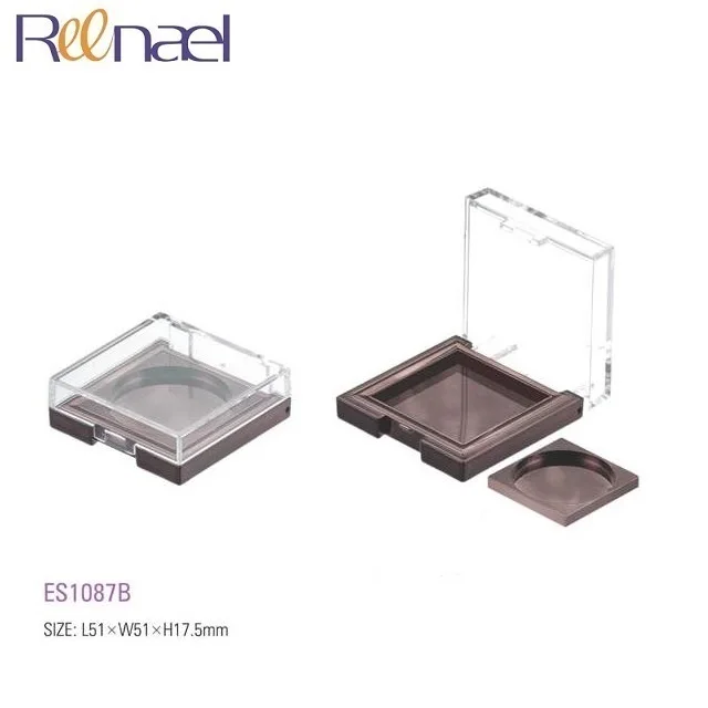 Deluxe 2g 4g 5g cosmetic packaging square blusher case with clear lids eye shadow jar