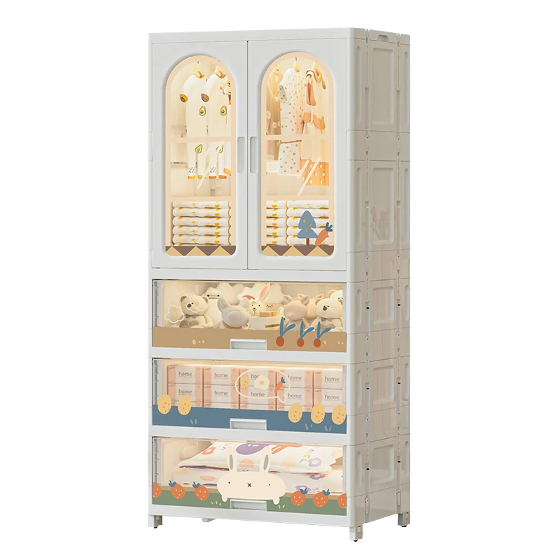Modern minimalist style baby plastic drawer wardrobe plastic foldable environmentally friendly baby wardrobe