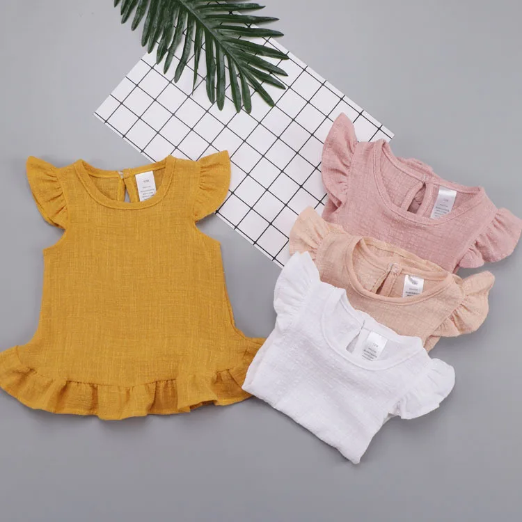 
Summer Girl Dress Ruffles Children Dress Candy Color Kids Dresses for Girls Fashion Girls Clothing 0-4T 