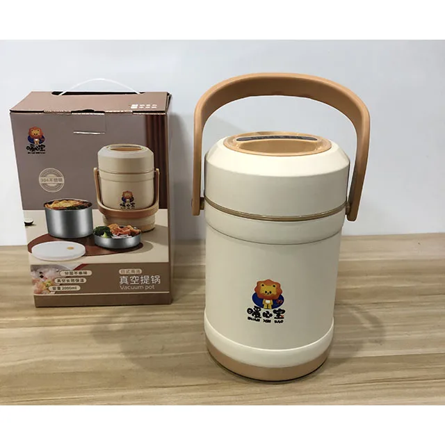 Portable Hermetic Lunch Box 3 Layer 304 Stainless Steel Vacuum Thermal Lunch Box Food Jar Food Warmer Container
