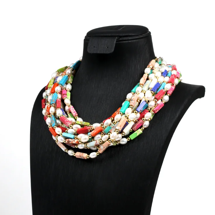 Wholesale  Fashion Heishi Disc Beads Choker Necklaces Polymer Clay Gold Plated Beads necklace for women