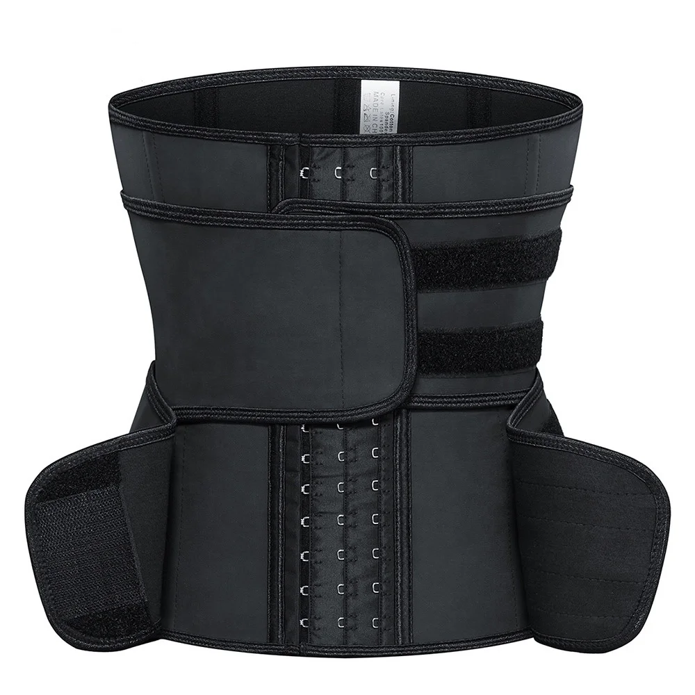 
Best Selling Women Adjustable 2 Straps Compression Sauna Effect Body Shapers Belt Waist Trimmer Trainer With Hook 