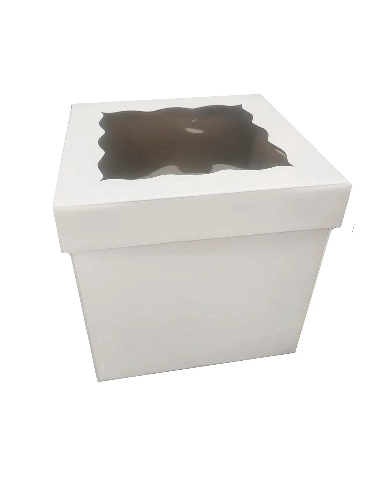 Most popular takeaway paper box plain white tall window cake box