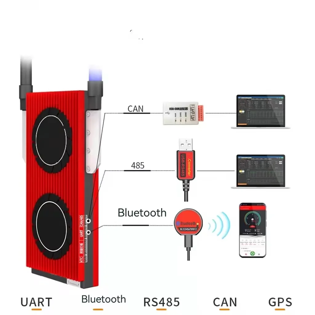 Best price Smart BMS 16S 48V 100A with48V Lifepo4 16S 100A  with Bluetooth UART RS485 CAN PCB PCBA