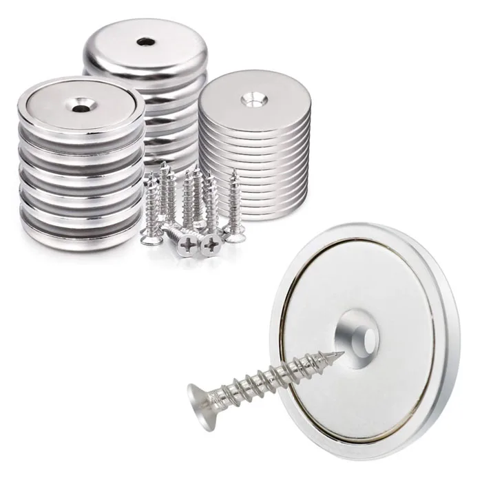 Countersunk Hole, Screws NdFeB Pot Magnets