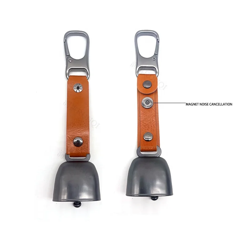 Loud Bear Bell with Magnetic Silencer Emergency Whistle and Carabiner for Hiking Biking, Fishing Climbing bells