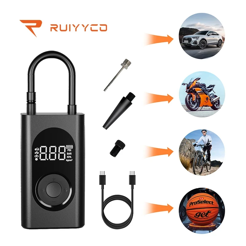 Rechargeable Electric Mini Digital Wireless 4000mah 150PSI Automatic Portable Air Compressor Car Tire Inflator Pump