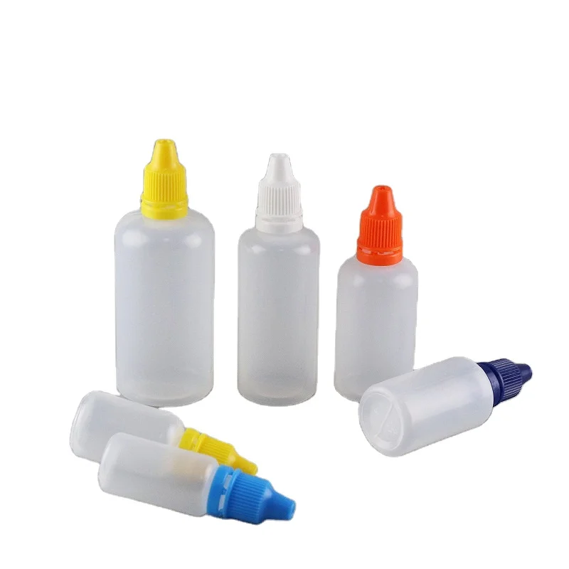 3 5 10 15 20 25 30 50 60 100 120ml round HDPE eye drop bottles with inner dropper