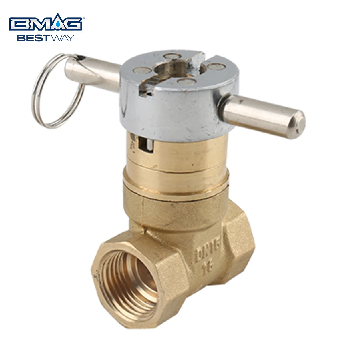 BMAG OEM ODM DN15 1/2 Inch PN16 Locking Brass Gate Valve Magnetic Lock Copper Gate Valve