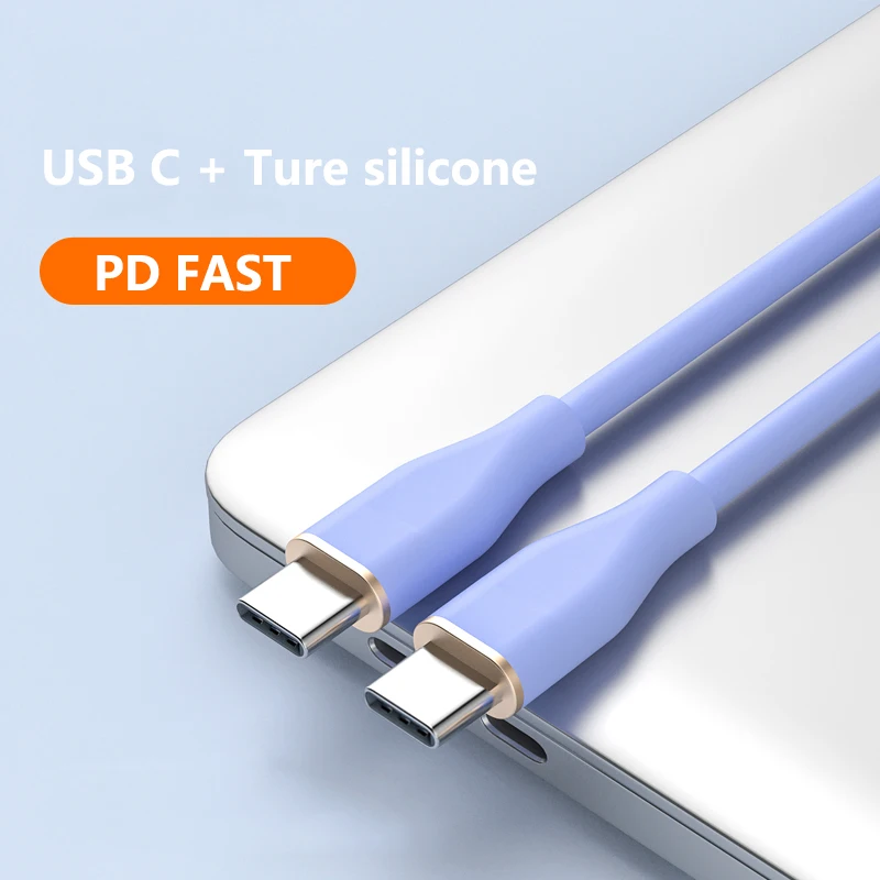 2022 Silicone Style Wholesale New Trending TPE USB-C USB Cords Data Type C Cable Fast 5A Type-C