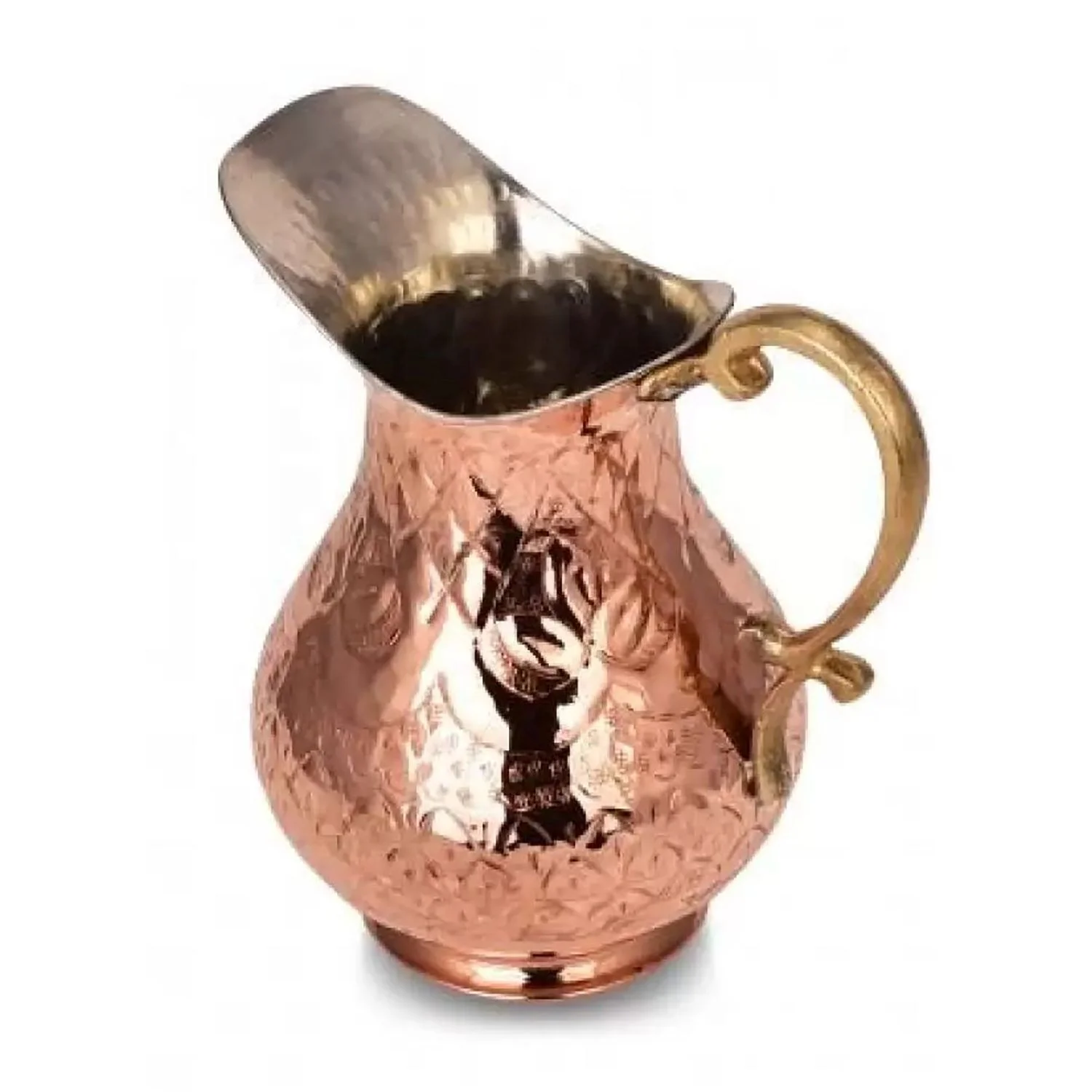 Ottoman Style Maras Turkey Copper Carafe Handmade Jug  For Beverage Service, Surahi 1000 ml