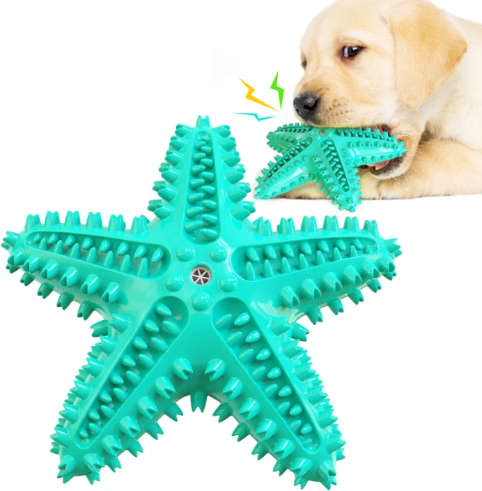 KINYU Accesorios Para Mascotas горячая Распродажа звуковая игрушка для чистки зубов собака Морская звезда Домашние животные аксессуары 2023