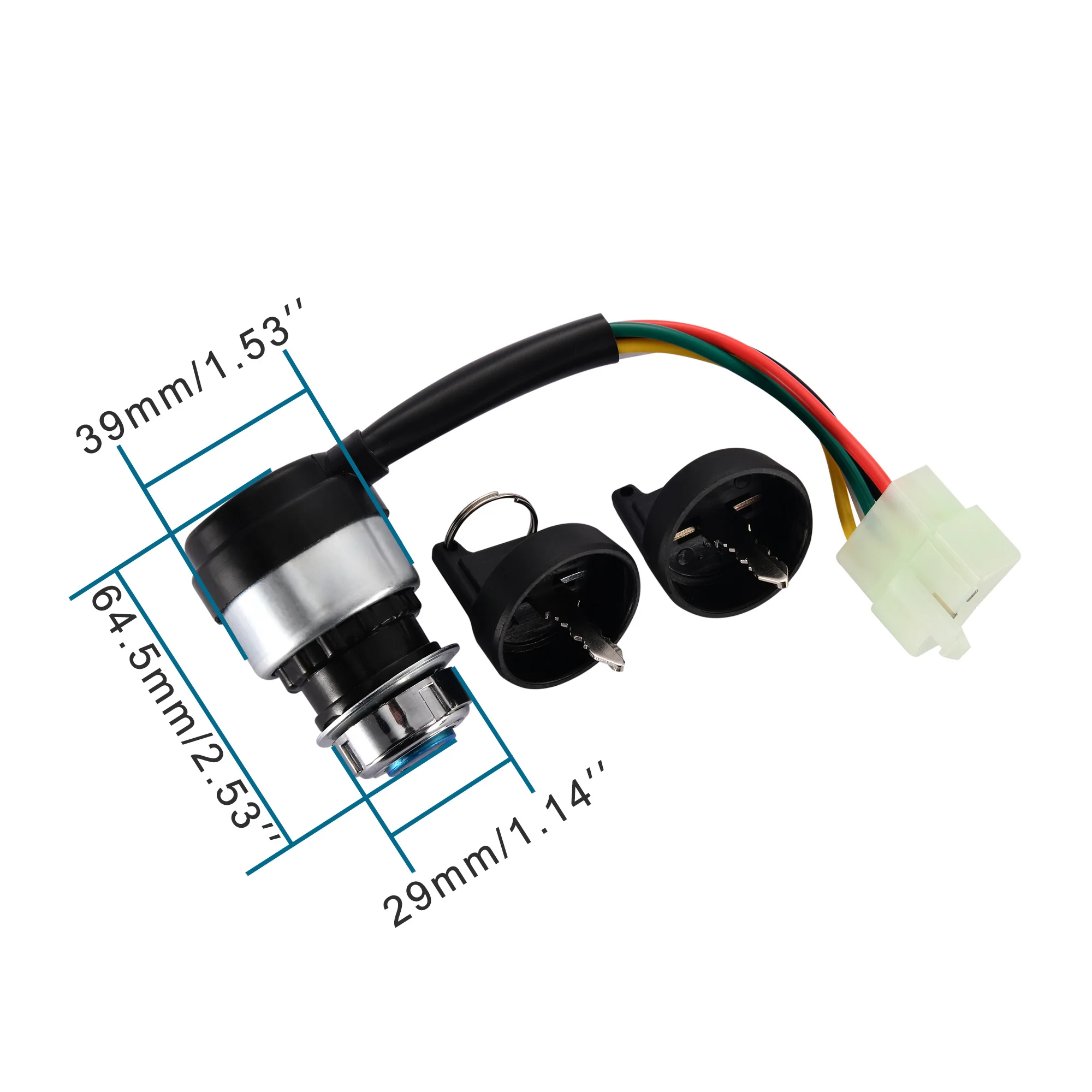 GOOFIT 5 Wire Male Plug Ignition Key Switch Motorcycle Engine Start Replacement for 50cc 70cc 90-200cc 250cc Dune Buggy Go Kart