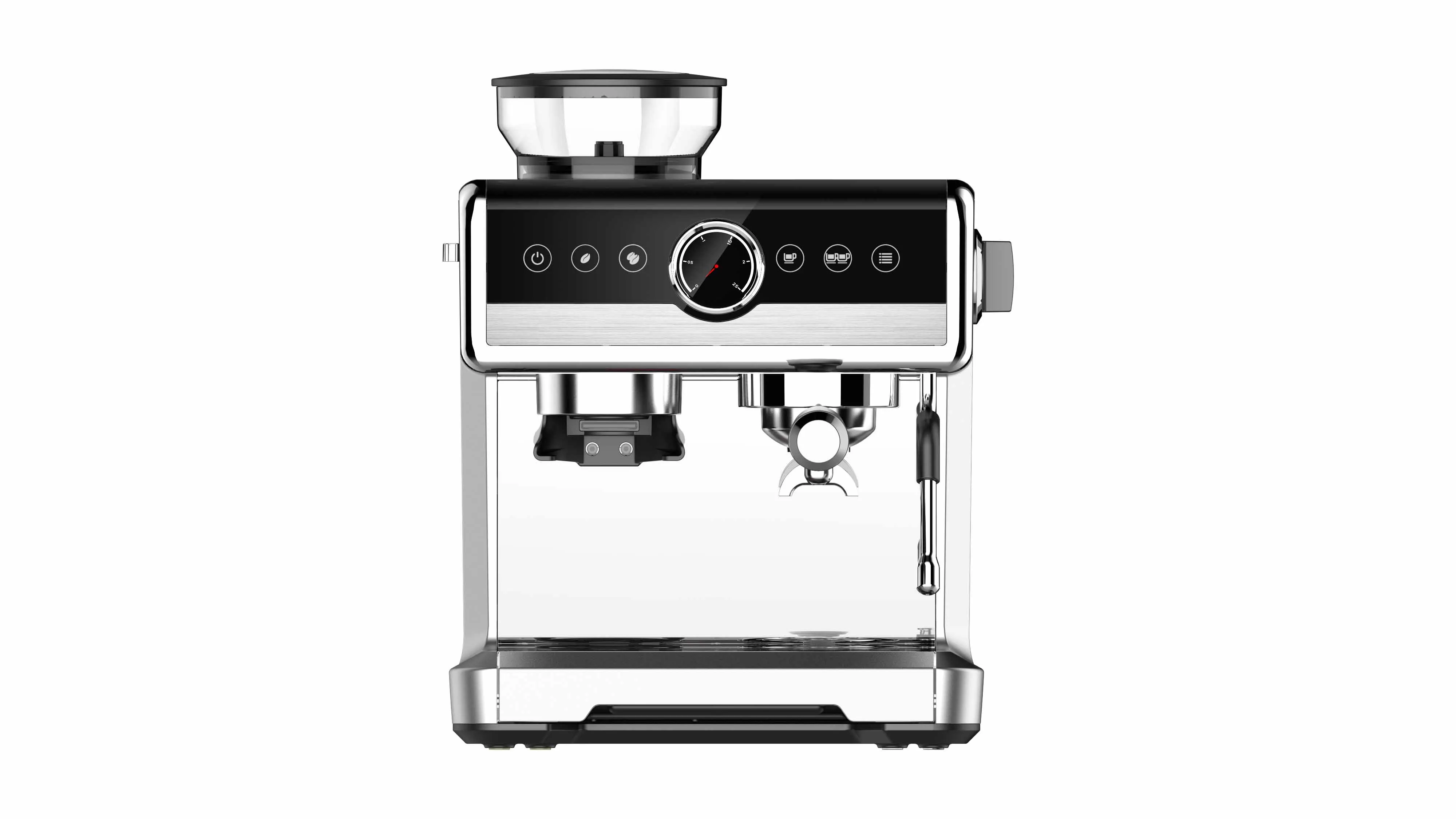 Hotel Commercial Best Expresso Cafetera Coffee Maker Coffee Machine Sepresso with Grinder China Espresso 3 in 1 Black Gift White