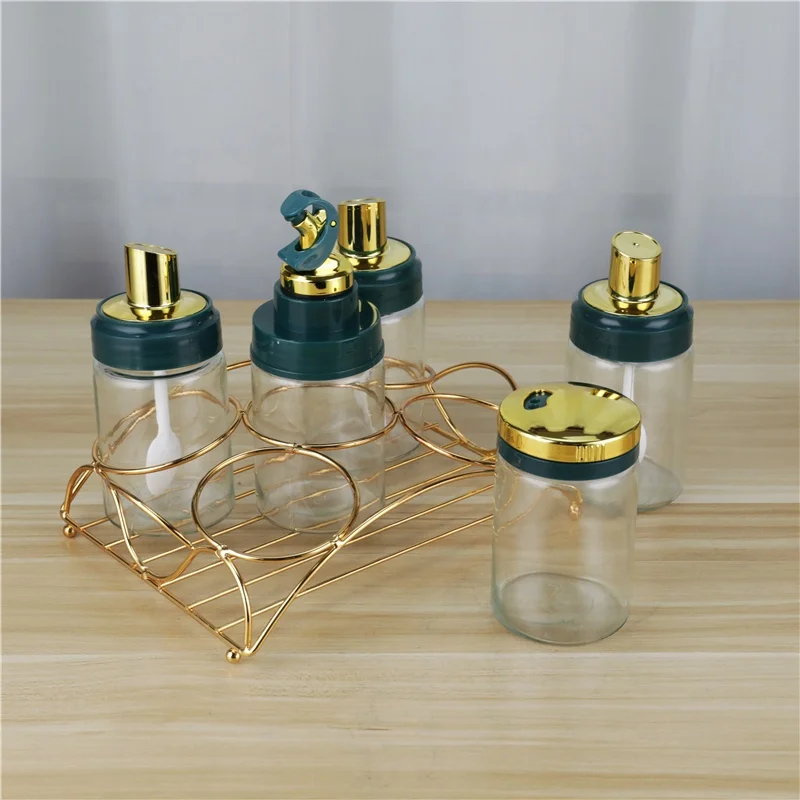 Kitchen Seasoning Condiment 5pcs Set Spice Food Storage for Salt and Pepper Shaker