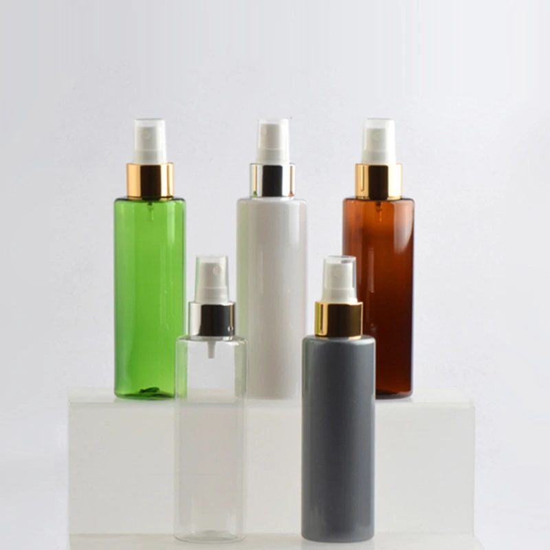 150ml milliliter round shoulder plastic bottle lotion is divided into spray bottle of flat shoulder anodized spray spray