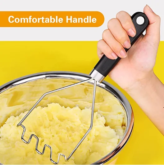 Heavy Duty Kitchen Tool Potato Masher Stainless Steel Potato Ricer for Avocado, Egg, Banana