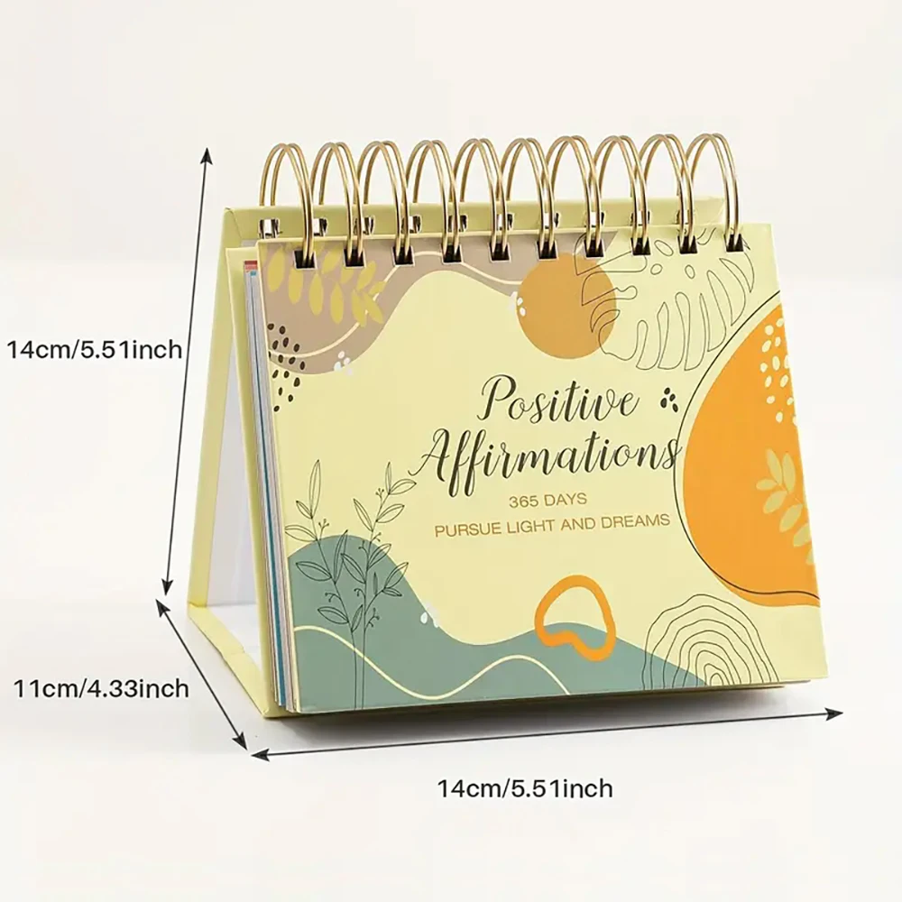 Пользовательский календарь 2025 2026 Печатный спиральный стол 365 дней Вдохновленный Органайзер офисный Домашний журнал