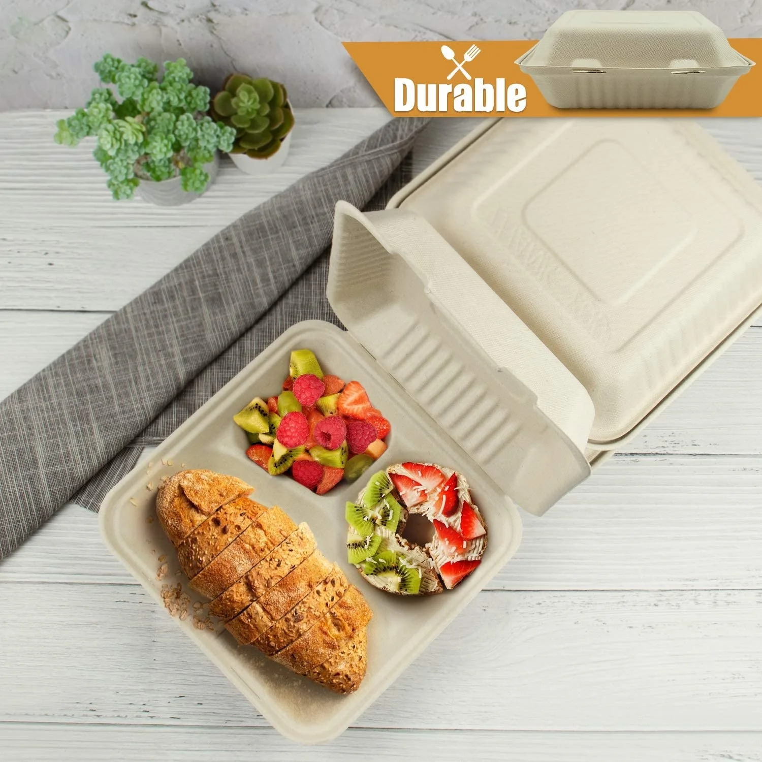 
wholesale biodegrad biodegradable divided 2 compartment g04 takeout fast storage microwave safe food container boxes takeaway 