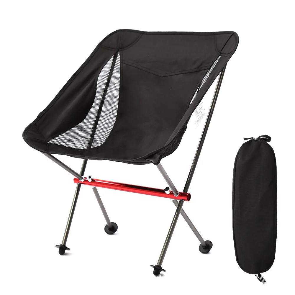 Portable Camping Chair Compact Ultralight Folding Backpacking Chairs Small Foldable Packable Lightweight Moon Chair In A Bag