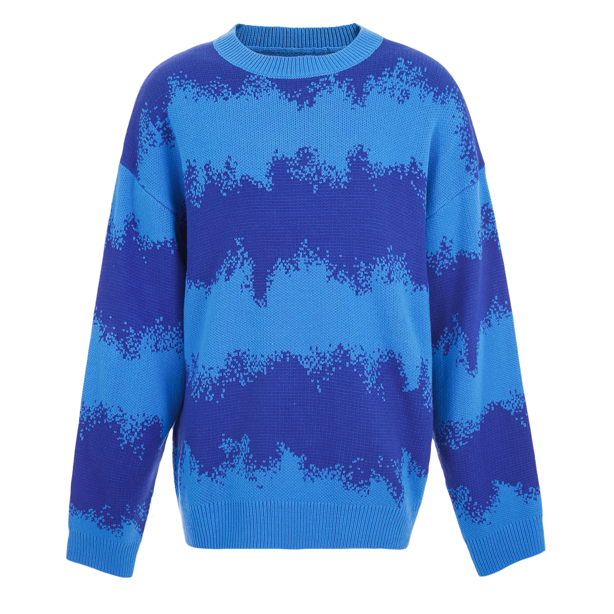 
ODM & OEM loose and comfortable O-neck pullover irregular colors stripe fashion 2021 sweater for women girl men casual cloting 