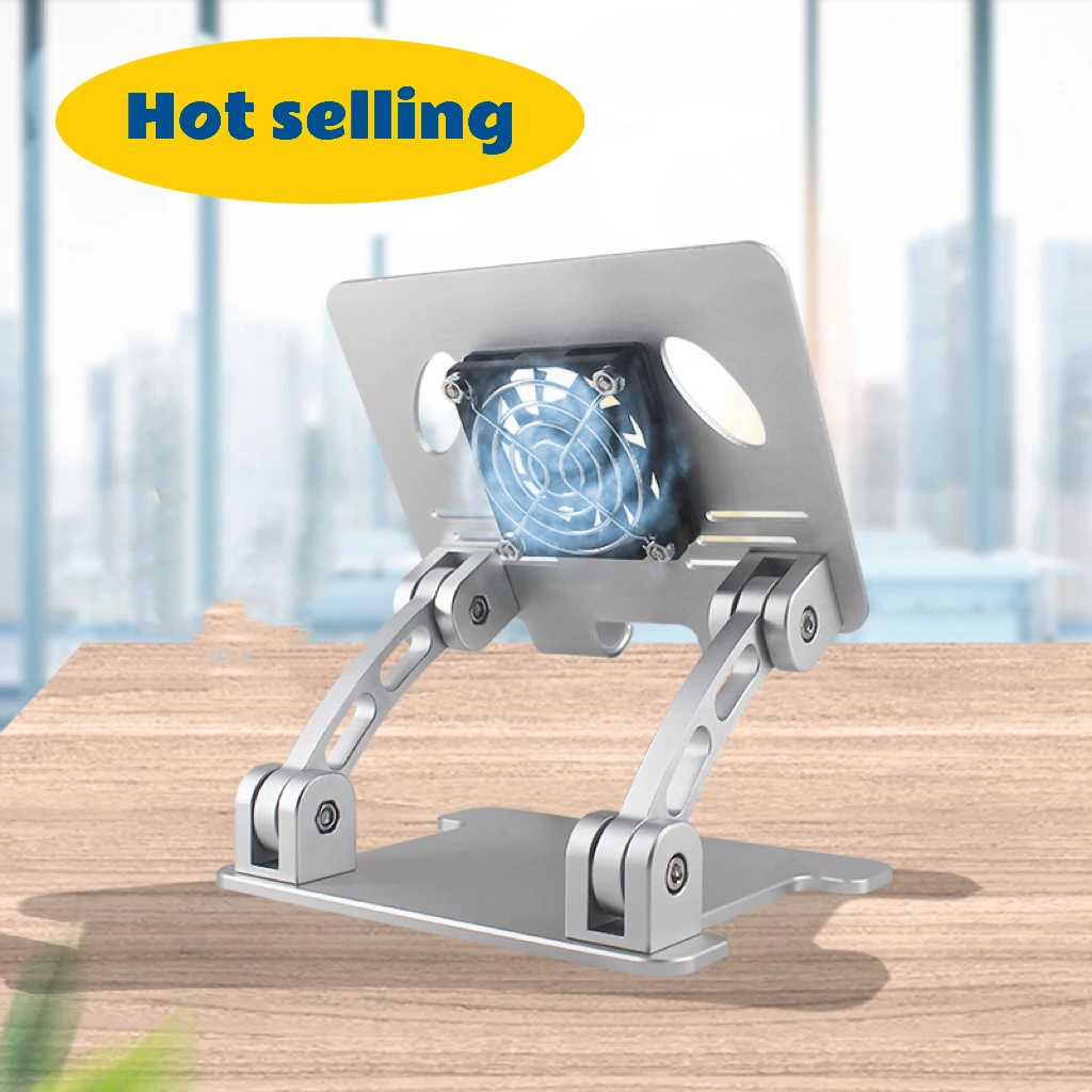 180 degree adjustable tablet stand aluminum fan cooling computer stand