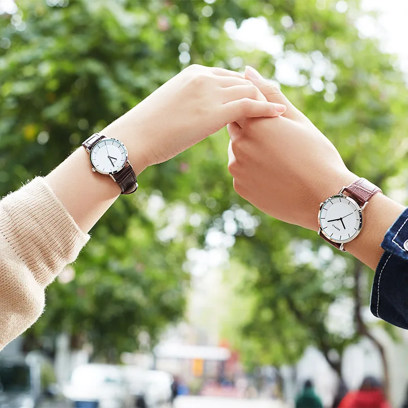 Прямая поставка с фабрики, часы для влюбленных, модные новые парные кварцевые часы, горячие модели, распродажа, кварцевые часы с ремешком из натуральной кожи