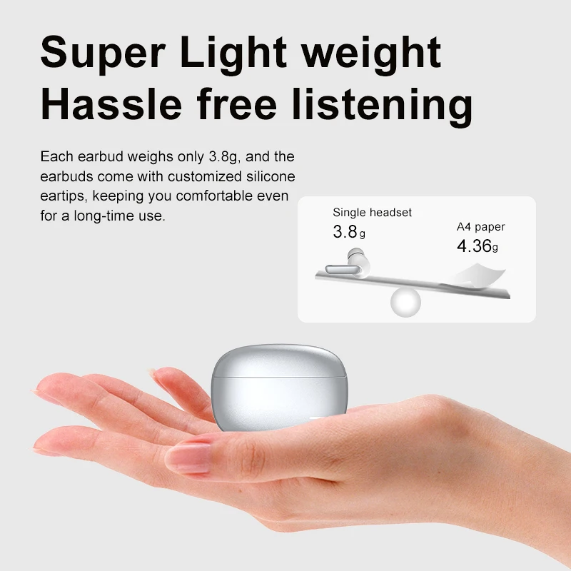 Manufacturer Wireless Earbuds Hybrid Active Noise Cancelling Earbuds BT 5.2 Earbuds with 6 Mics ENC in-Ear Detection Headphones