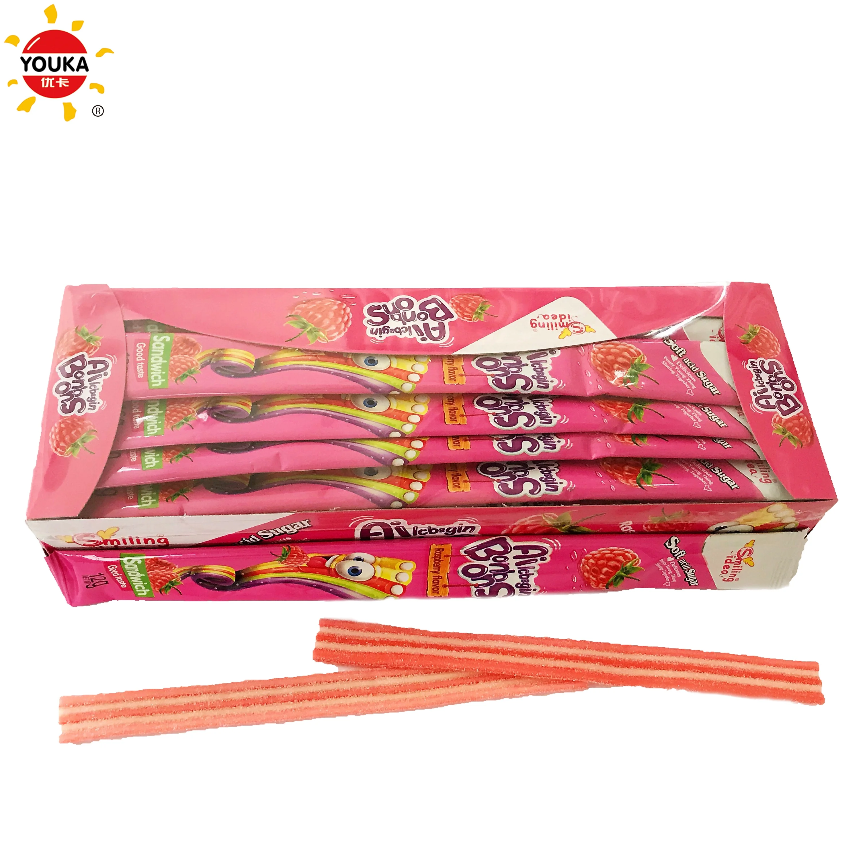 
12g Liquorice Soft Sour Candy Belt Shape Gummy Liquorice Candy 