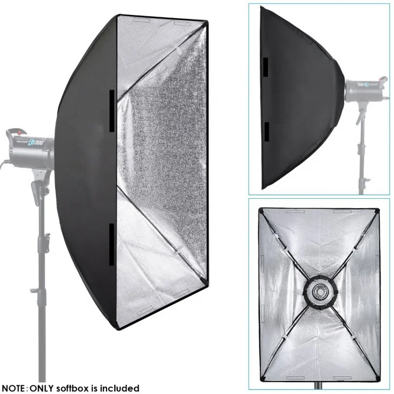 Takenoken Photo Studio Accessories Camera Photography Box Portable Rectangular Softbox with Bowens Mount 60X90cm for Flash