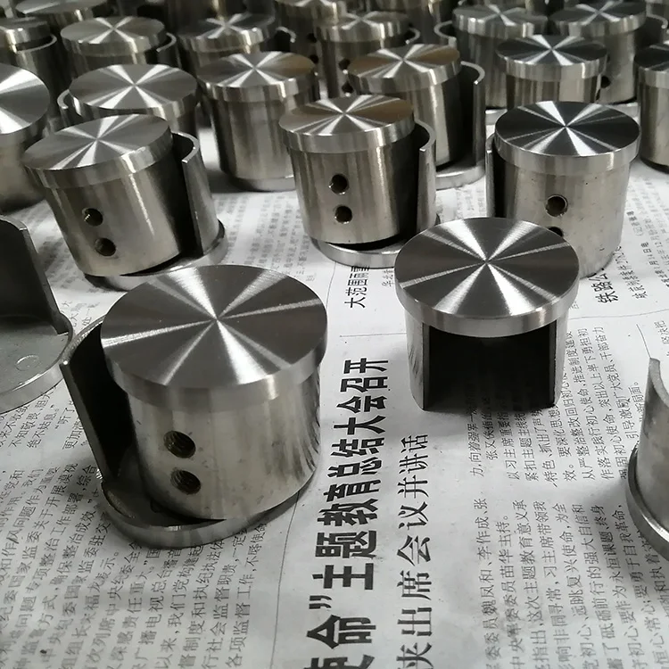 SUS304 slot tube end cap glass handrail pipe fitting round slotted tube end caps