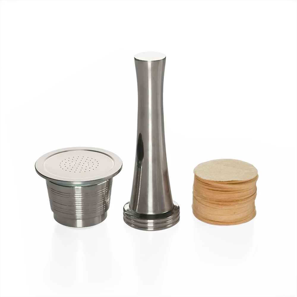 Customized 1Set Reusable Coffee Capsule Compatible With Nespresso Espresso Machine Coffee Filter Paper Coffee Capsule