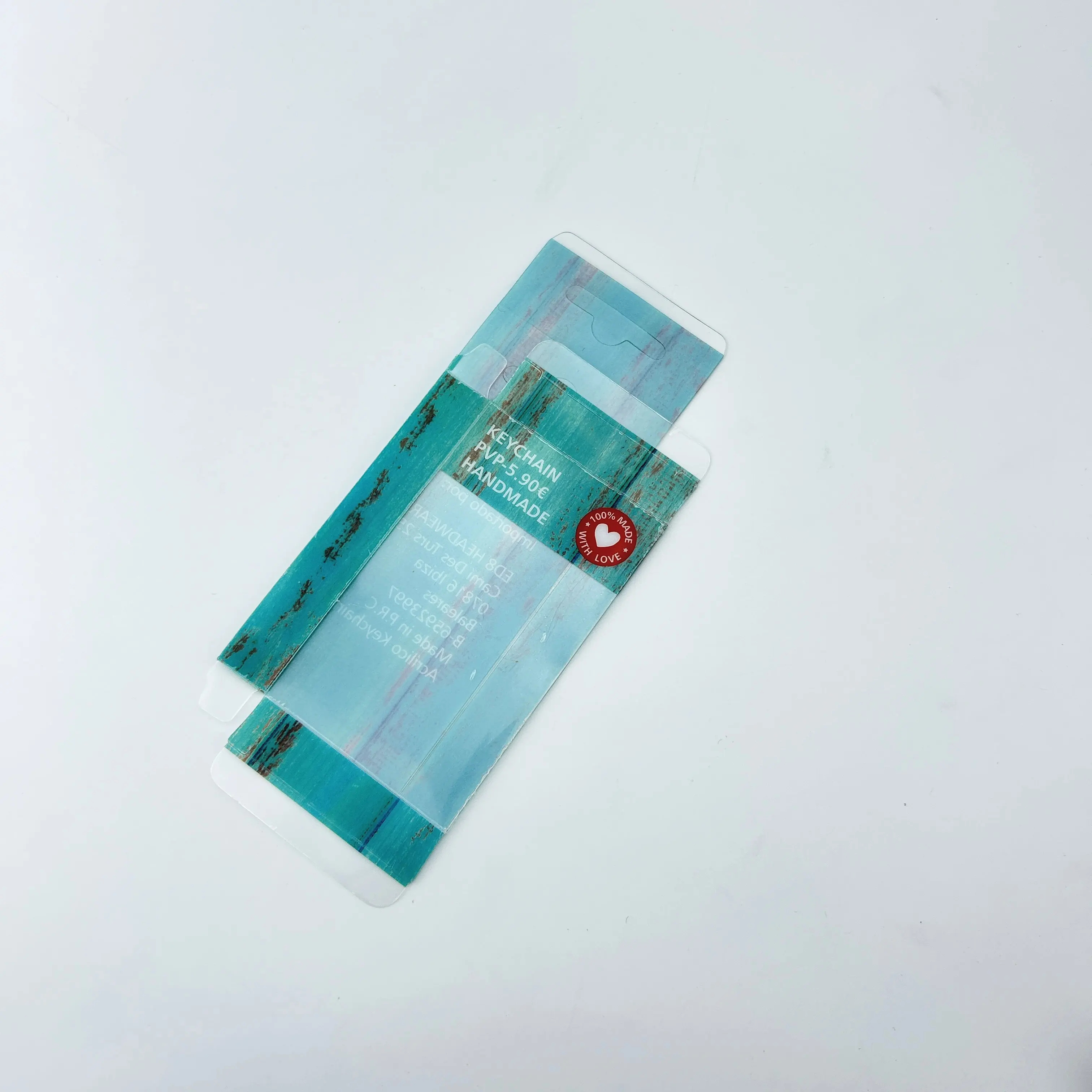 Custom logo clear transparent PVC PET packaging boxes luxury keychain package box