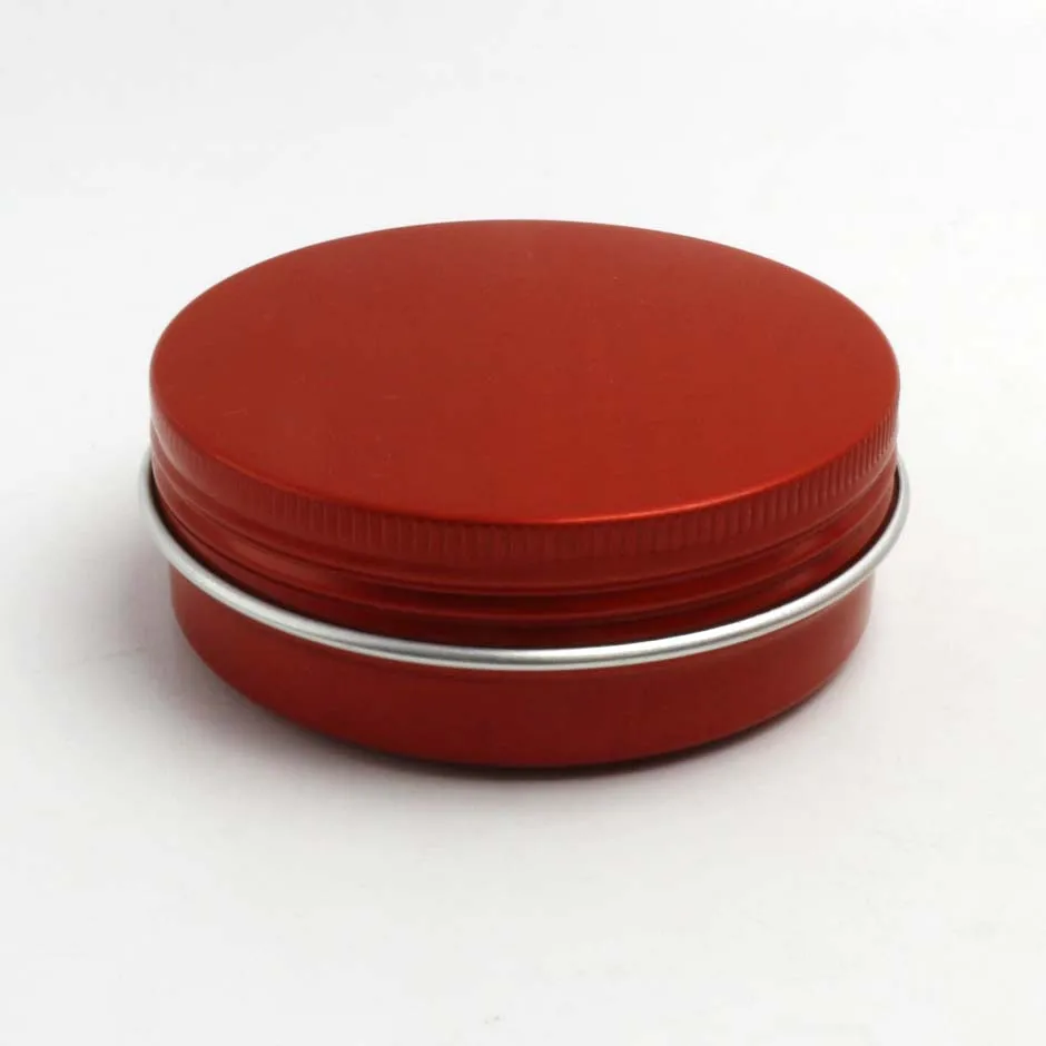 Cosmetic Cream Packaging Container Metal Can 2oz 60ml 60g Red Colorful Aluminum Jar Empty Small Round Tin Box AJ-CC154