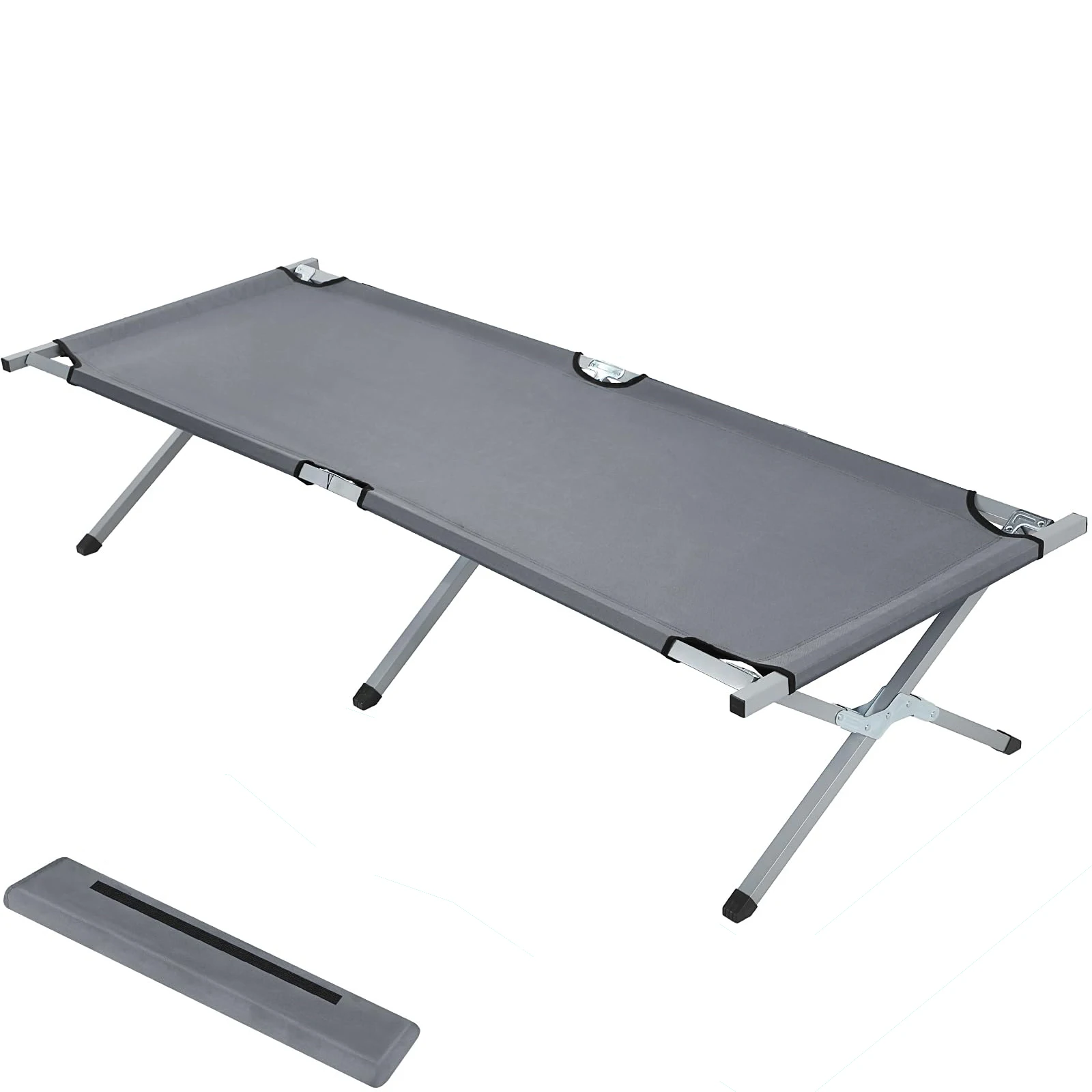 Wholesale Custom Waterproof Collapsible Heavy Duty Portable Travel Folding Cots Camping Adults Sleeping Bed With Side Bag