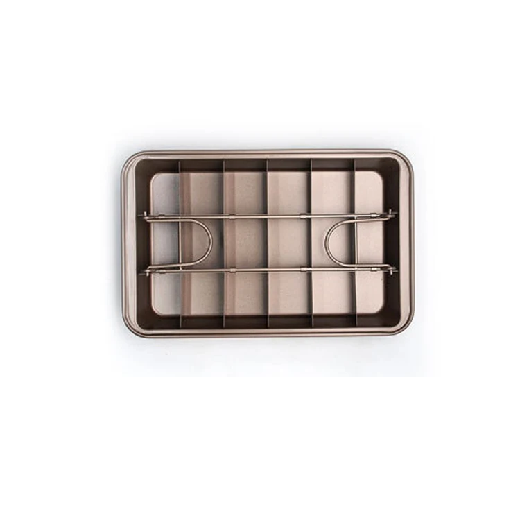 Non-Stick 18 Pre-slice Brownie Baking Pan with Dividers Brownie Cutter Brownie Tray