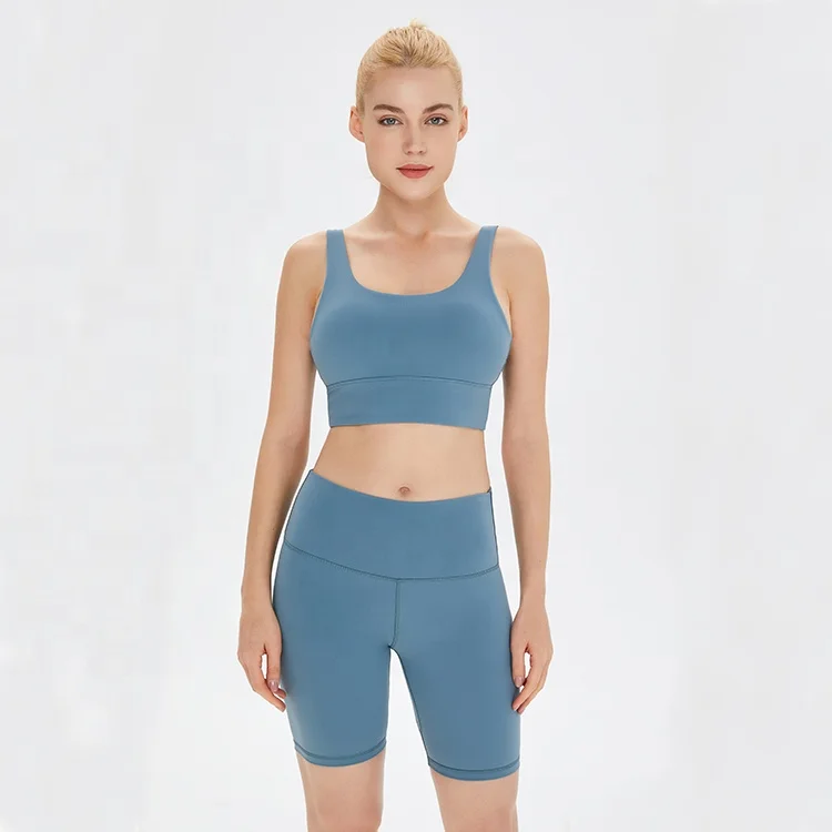 Running Breathable Wholesale Exercise Active Bra + Short Yoga Sets Fitness Clothing Women Sport Yoga Short Wear Set