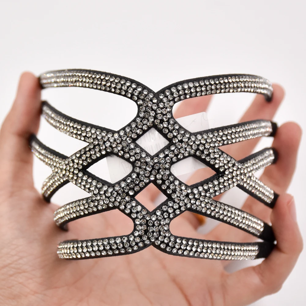 High quality bling hand make semi finished shoe uppers material glass rhinestone diamond decorative for sandals/slipper