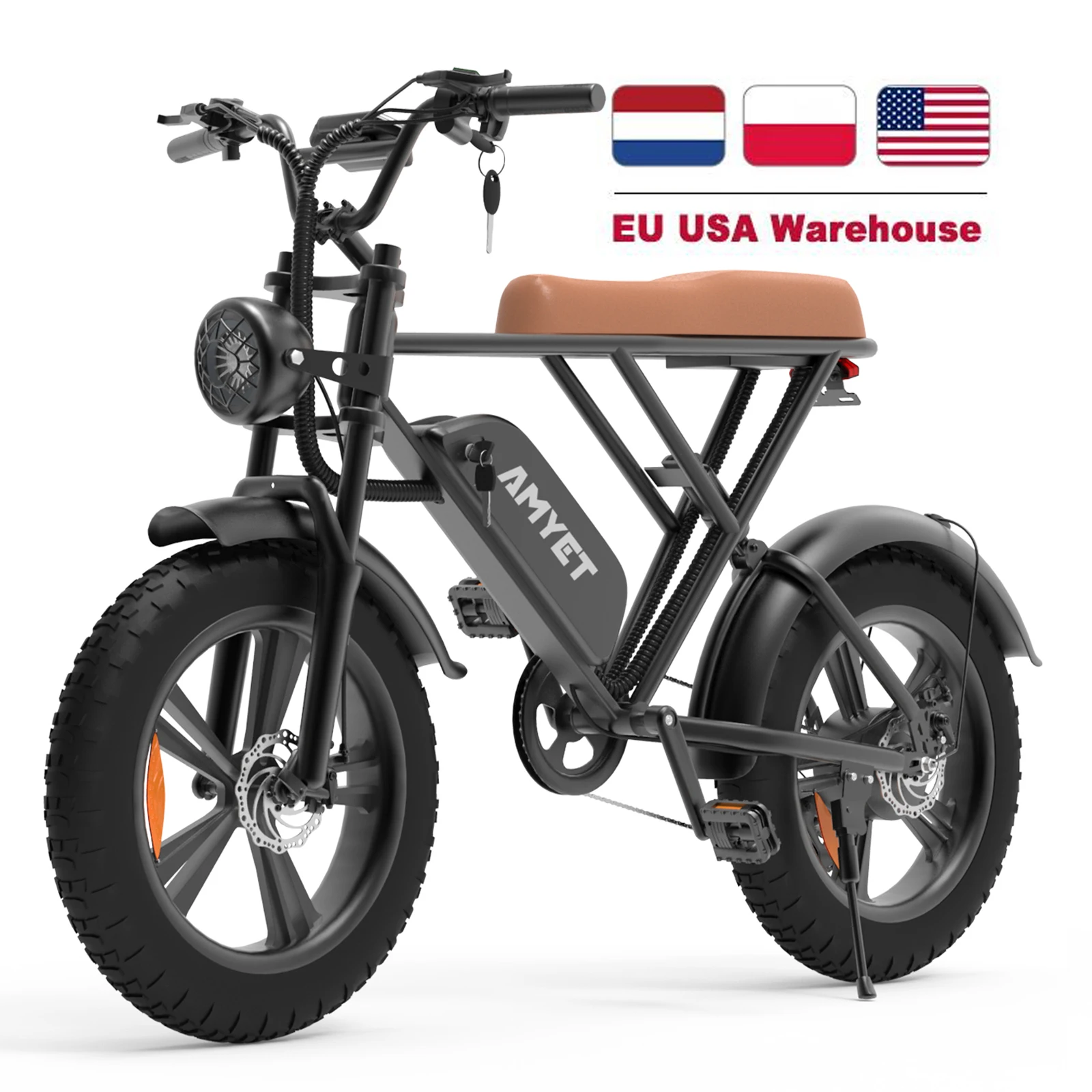20inch fat ebike with Hydraulic Suspension 1000W Motor 48V 15AH Battery US EU stock Retro Adult bicycle Electric Bike Motorcycle